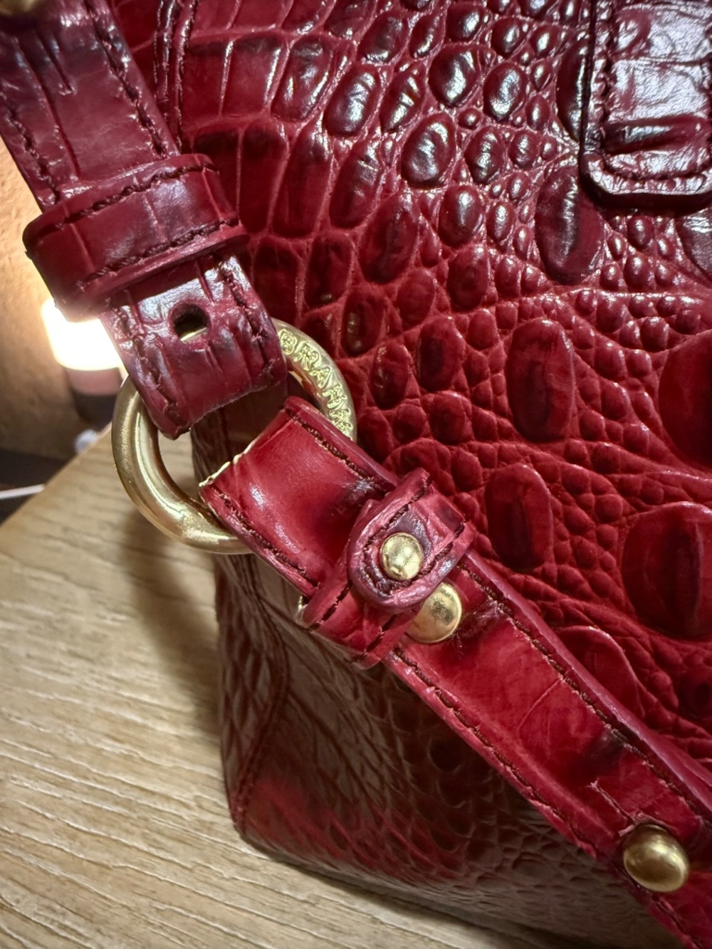 BRAHMIN Mini Arno Tote in Deep Red - Picture 10 of 12